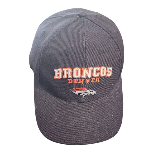 Denver Broncos Cap Black Snapback NFL Snapback Hat Puma‎ Wool Blend - Picture 2 of 6